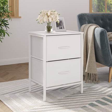 Nightstand Bedside Table with 2 Storage Drawers