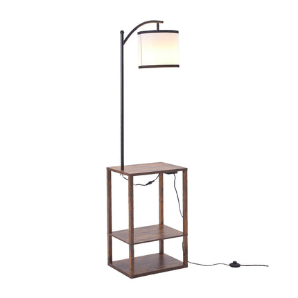 Modern Metal Floor Lamp Side Table 2 In 1