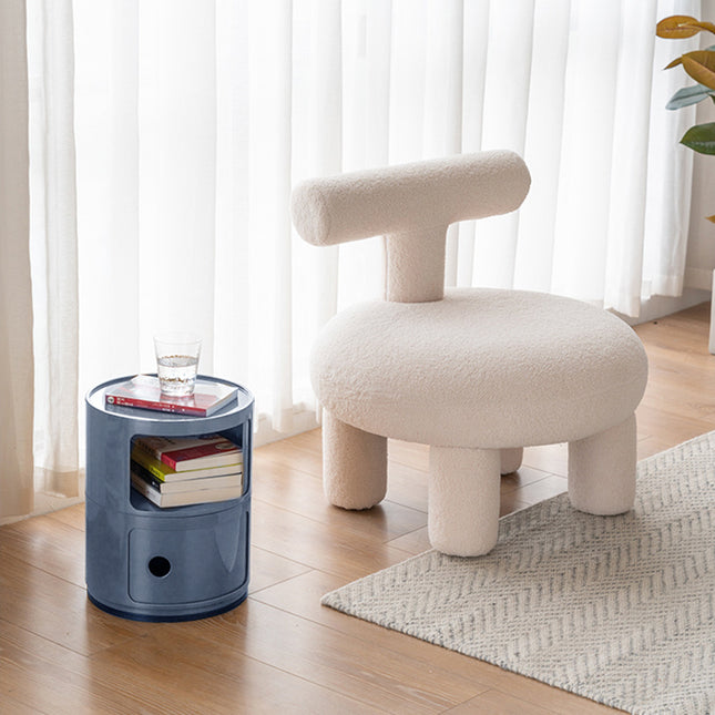 32cm Cylindrical 2 tiered Drawer Storage Drawer Unit Grey