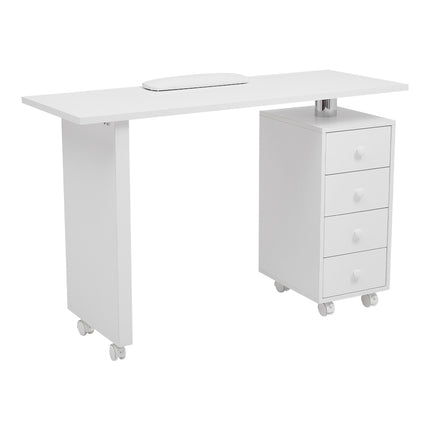 4 Drawers Manicure Nail Table Beauty Salon Desk with Wheels