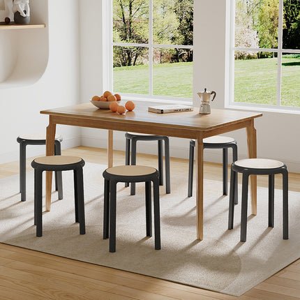 6Pcs Plastic Backless Stacking Stool Dining Chair