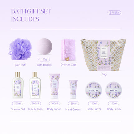 10pcs Lavender Scented Spa Bath Gift Set