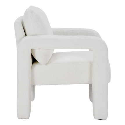 Teddy Fleece Upholstered Accent Chair with Lumbar Pillow