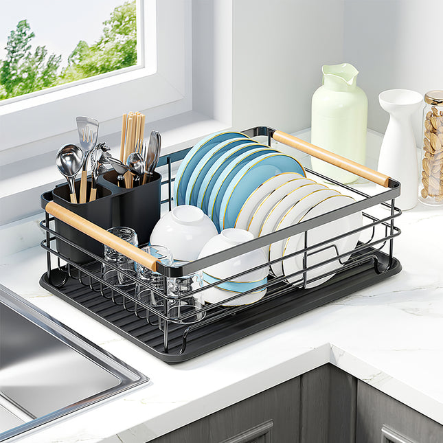 Black/ White Iron Dish Drainer Rack