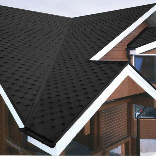 18 Pcs Self Adhesive Mosaic Asphalt Shingles Bitumen Roofing, Black