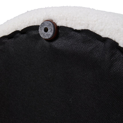 Round Teddy Fleece Upholstered Footstool