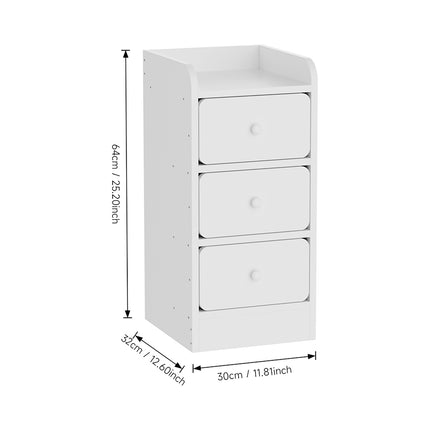 Modern 3-Drawer Bedside Table Nightstand