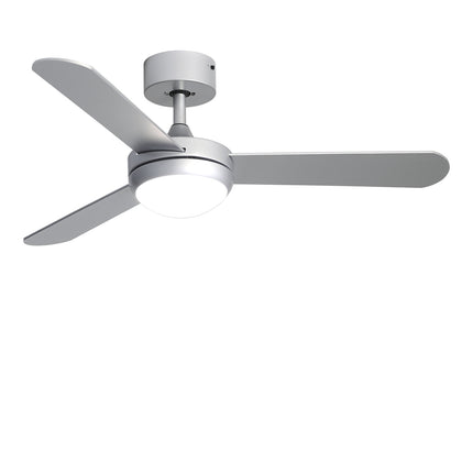 42 Inch Silver Ceiling Fan with LED Light Kit 3 Blades and Remote Control