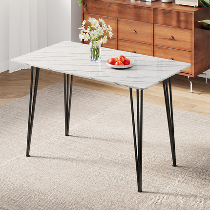 Modern Dining Table with MDF Tabletop & Metal Legs
