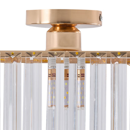 Semi Flush Mount Ceiling Light with Crystal Shade