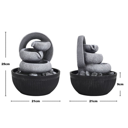 Tabletop Fountain Resin Water Feature with LED Light