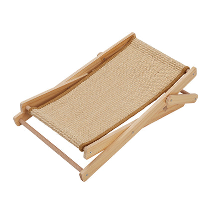 Adjustable 4-Position Sisal Cat Lounge Chair with Solid Wood Frame