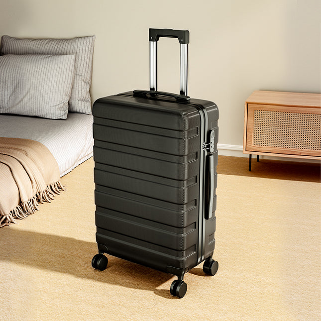 24" Hardshell Rolling Luggage Trolley Travel Case Black