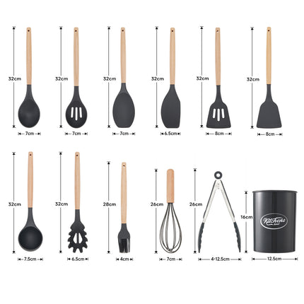 12Pcs Silicone Kitchen Cooking Utensils Set