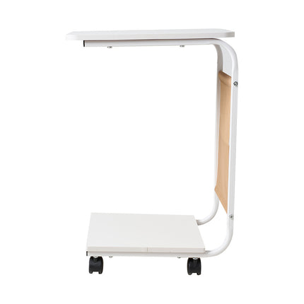 C-Shaped Side Table with Storage Bag