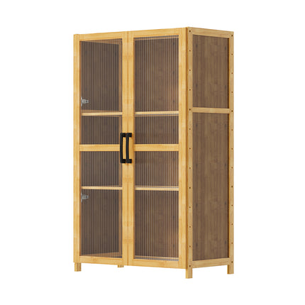 3-Tier Narrow Bookcase Storage Cabinet with Acrylic Door