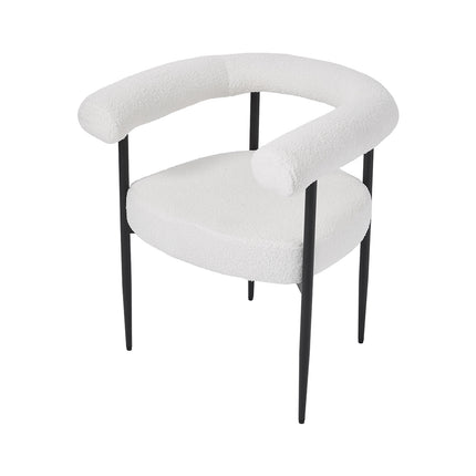Set of 2 Modern Dining Chairs with Black Metal Legs