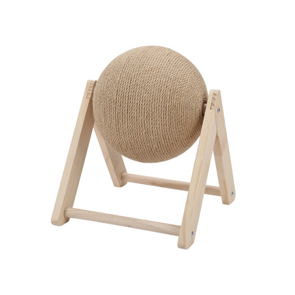 Wooden Cat Scratching Ball Kitten Scratcher Pet Toy