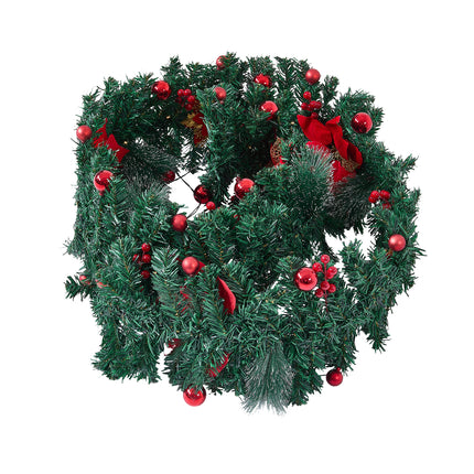 270cm Artificial Christmas Garland Decoration with LED String Light