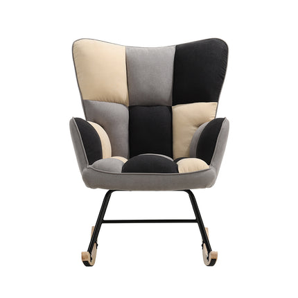 Tufted Linen Upholstered Rocking Chair