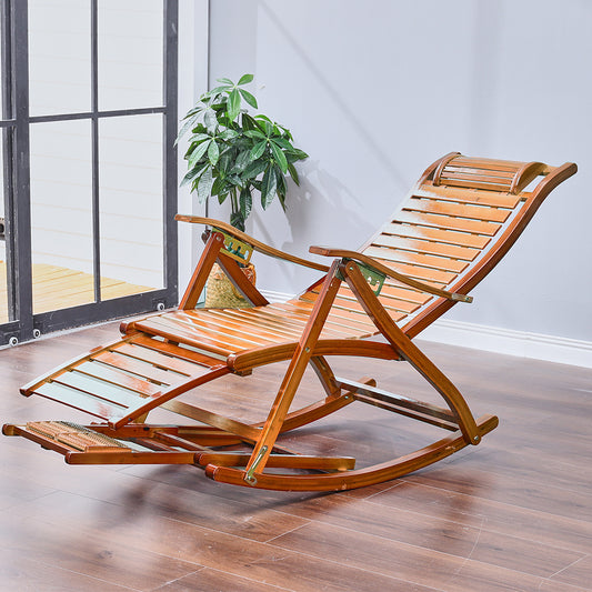 Bamboo Rocking Chair Foldable Recliner