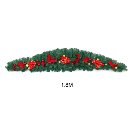 Rattan Christmas Wreath with LED Light and 180cm Christmas Cow Horn Shape Style A