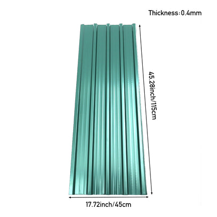 Set of 12 Steel Corrugated Panels Dark Green 45x115cm