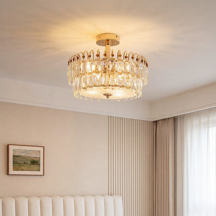 Semi Flush Mount Crystal Ceiling Light