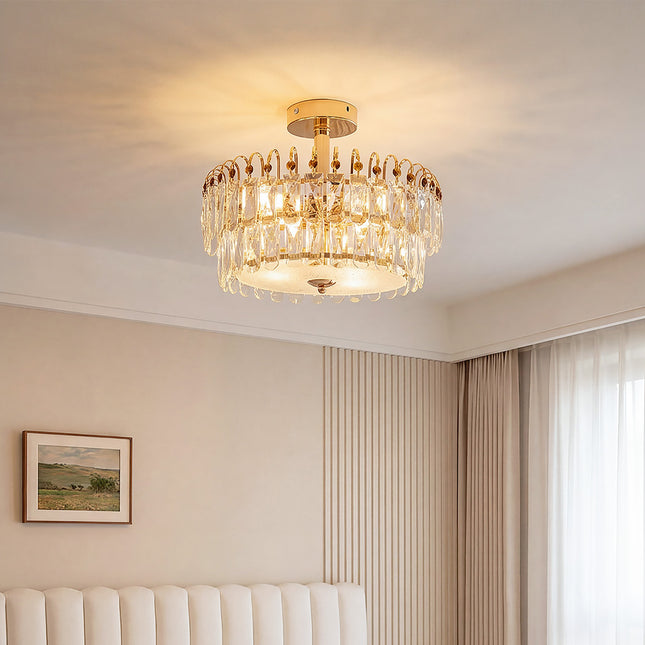 Semi Flush Mount Crystal Ceiling Light