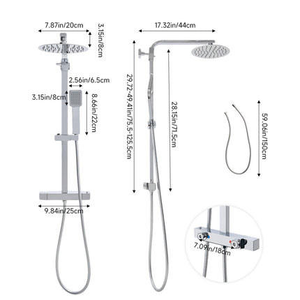 Chrome-Plated Bathroom Thermostatic Shower Mixer Set