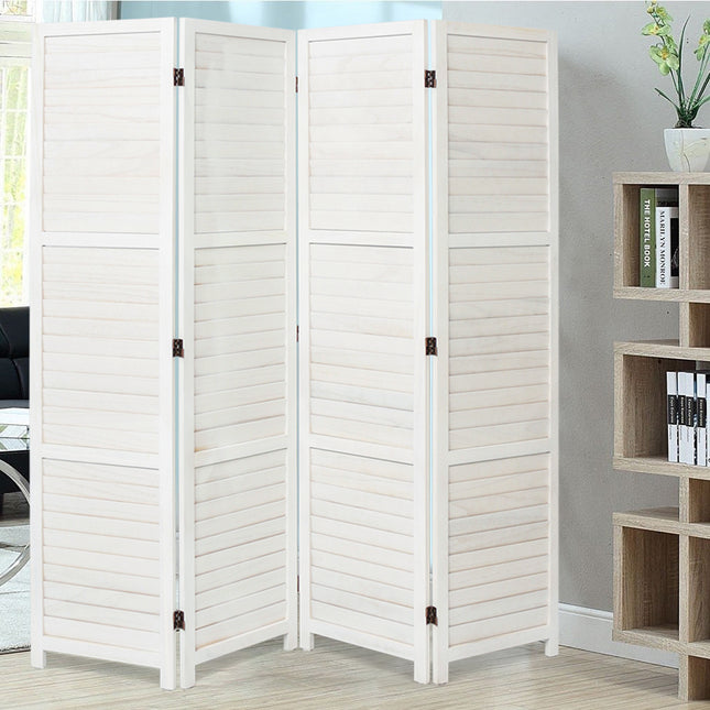 Folding Room Divider Privacy Separator Screen White 4 Panel