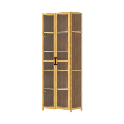 5-Tier Narrow Bookcase Storage Cabinet with Acrylic Door