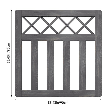 3 x 3ft Outdoor Cross Top Wooden Garden Gate Pedestrian Fence Yard Door
