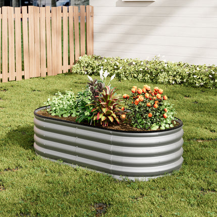 Oval-Shaped Galvanised Steel Raised Garden Bed