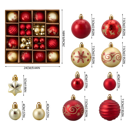 44-piece Christmas Ornaments for Christmas Tree Decorations