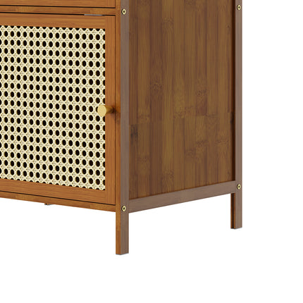 5-Tier Narrow Bookcase Storage Cabinet with Doors