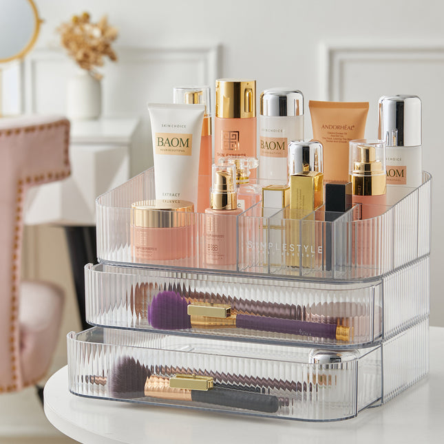 Desktop Plastic Makeup Cosmetic Organizer with Drawers