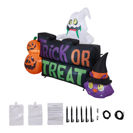 5.3FT Halloween Inflatable Pumpkin Ghost Cat Decoration with Built-in Lights