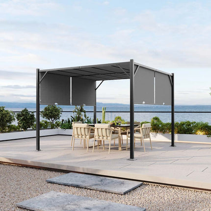Outdoor Garden Retractable Pergola with Canopy