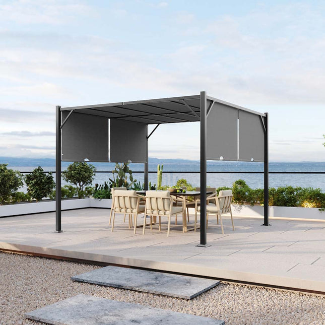 Outdoor Garden Retractable Pergola with Canopy