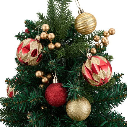 2-Pack Artificial Christmas Trees with Decorations and LED Lights