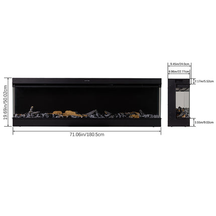 70’’ Electric Fireplace with Remote Control