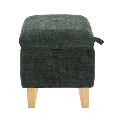 Chenille Upholstered Storage Ottoman