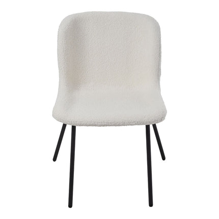 2Pcs Teddy Fleece Upholstered Dining Chair