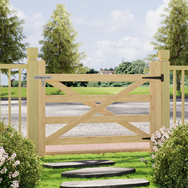 Wooden Garden Gate with Door Latch 120cm x 90cm