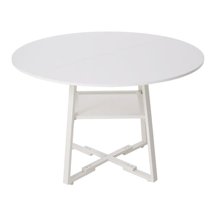 Round Dining Table with Storage Shelf