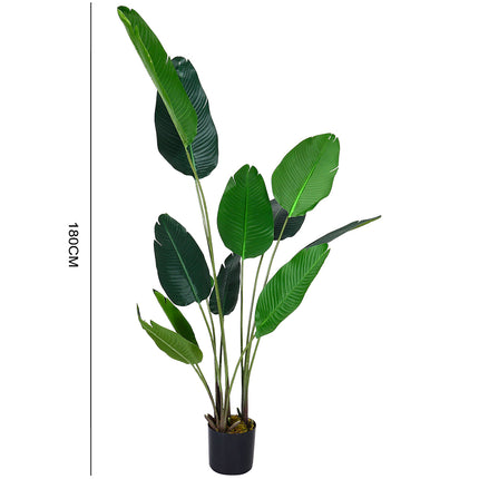 180cm Tall Artificial Banana Leaf Tree Faux Large Plants in Pot