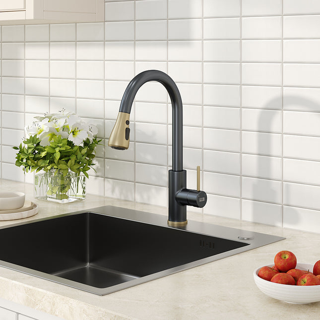 Bathroomdeco Retractable Commercial Pulldown Kitchen Faucet