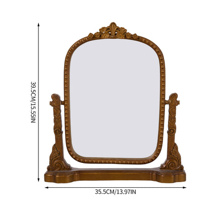Gold Decorative Vanity Mirror with Stand