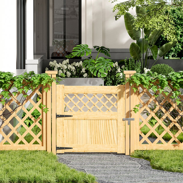 Diyspace Rhombus Garden Wood Fence Gate